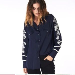 One teaspoon San cerena western embroidered long sleeve shirt